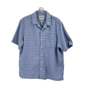 The Stronghold Regular Fit Casual Button Down Short Sleeve Shirt Blue Sz XL